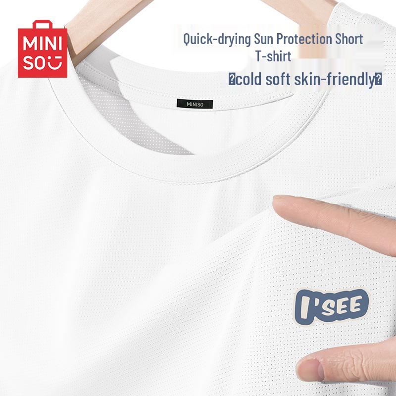 

MINISO Men s Ice Silk Quick-Dry Short Sleeve T-Shirt L
