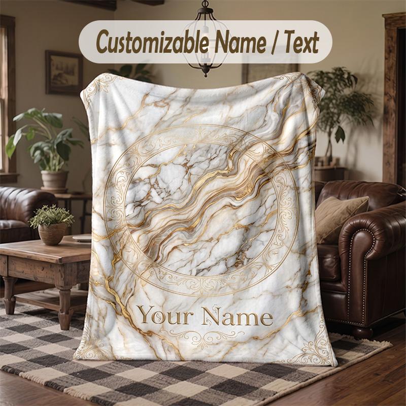 Mandala Theme Throw Blanket Custom Name Text Personalized Blanket Soft Cozy Blanket for Home Sofa Bed