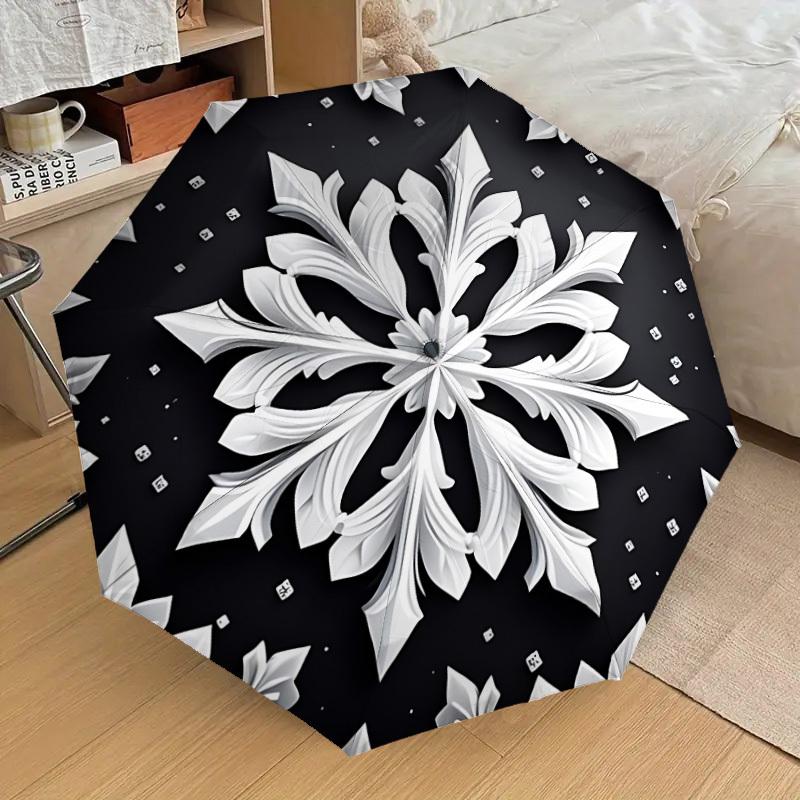 

1pc Snowflake Pattern Automatic Open/Close Umbrella, 8-Rib Sturdy Frame, Umbrella for Travel, Everyday, Formal Events yy251126005