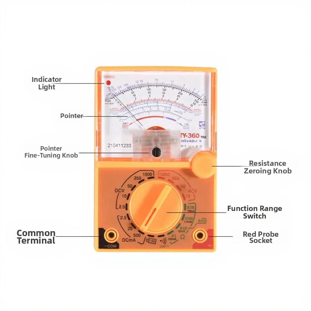 

YX-360TR Analog Test Instrument for Measuring DC AC Voltage Current Resistance Capacitance and Transistor hFE Parameters China Mainland