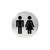 Round Toilet Sign, Glued Stainless Steel - Mp Onwcok