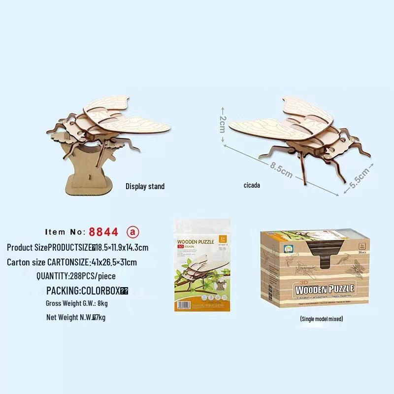 Charming Wooden 3D Puzzle for Kids - Educational DIY Toy for Kindergarten