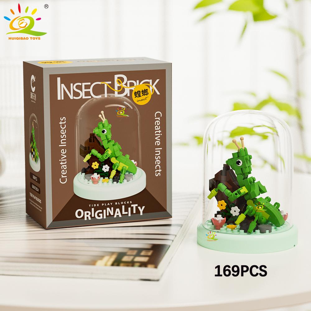 MOC Insect and Flower Display Box Micro Building Block Butterfly Mini Diamond Model Brick Toy for Children Desk Decor.