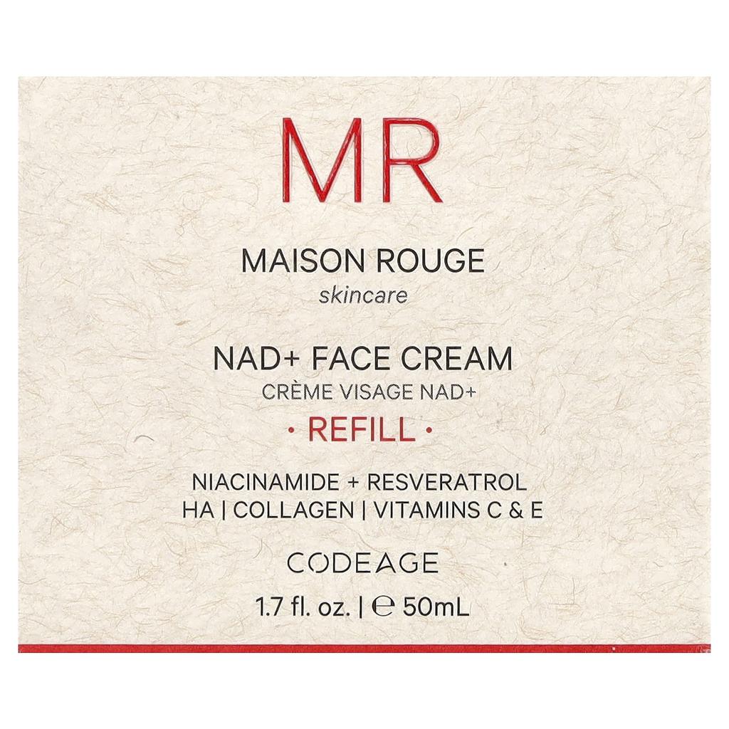 Codeage, Maison Rouge, NAD+ Face Cream, Refill, 50ml (1.7 fl oz)