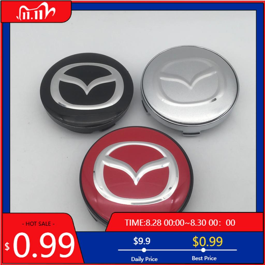 2025 Hot 4pcs 3D for Mazda 56mm 60mm 68mm Car emblem Wheel hub Center Cap Badge covers sticker Decal styling auto Accessories