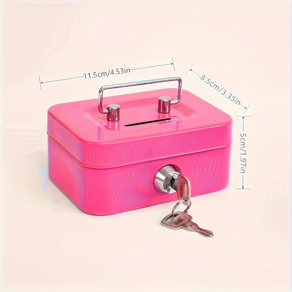 Metal Key Lock Storage Box, Money Box, Adult Safe, Coin Safe, Adult Safe, Cashier, Suitable for Year-Round 21 Festivals