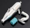 HSP 1:10 Nitro Car Aluminum Exhaust Muffler with Elbow Rubber Hose 102009 02026