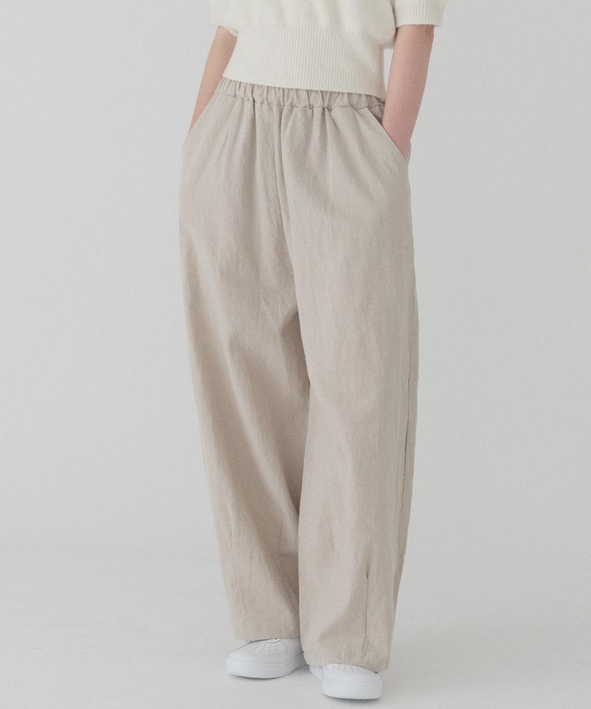 PIANER Comfortable Linen Balloon Pants (Beige)