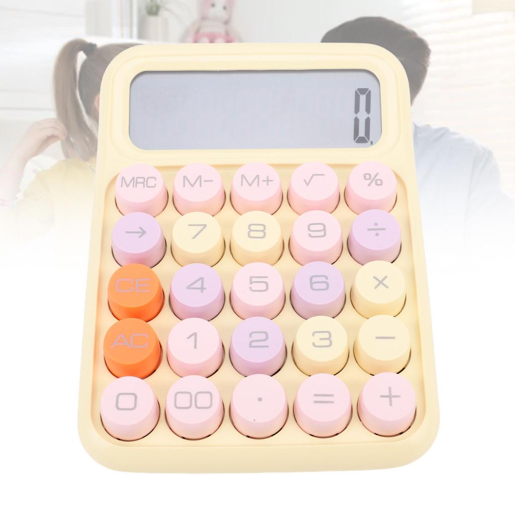 Bunter Taschenrechner Standard 12-stellige Anzeige Große Tasten Mechanisches Tastenfeld Taschenrechner für die Schule