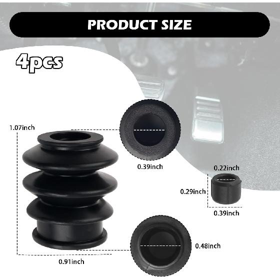 4PCS Brake Caliper Pin Bushing Kit,Rubber Brakes Calipers Slide P Bushing for Sealing,Durable Caliper Pin Boots Car Accessories Compatible with