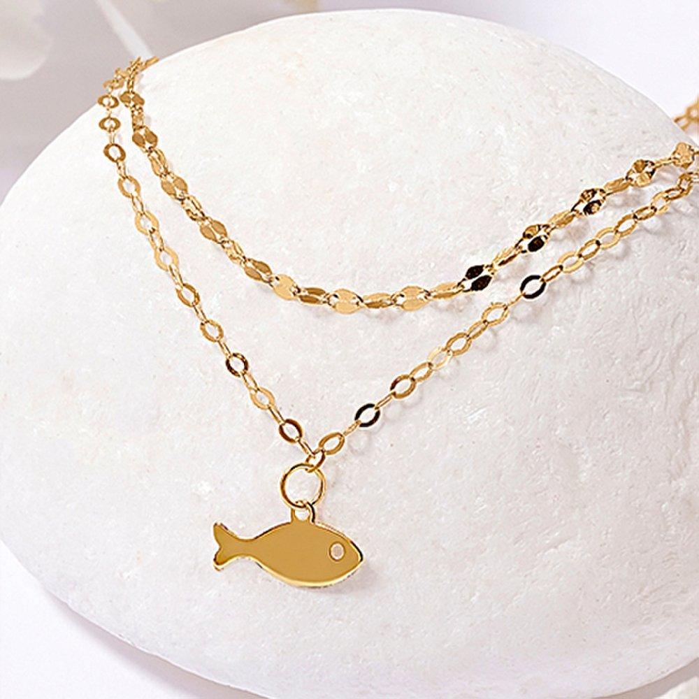 Gold N 14K Basic Fish Double-String Bracelet (~8/31)