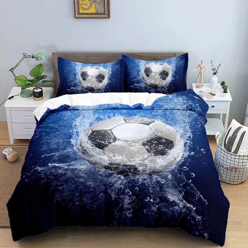 Football Bedding Sets Bed Cover Comforter Duvet Cover Pillow Case 2-3 Pieces Sets Sports Boy Kids Adult Bedroom Decoration