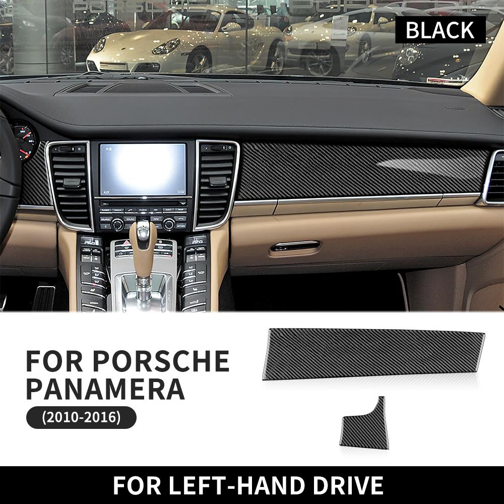 Real Soft Carbon Fiber Sticker For Porsche Panamera 2010 2011 2012 2013 2014 2015 2016 Interior Trim Co-Pilot Panel