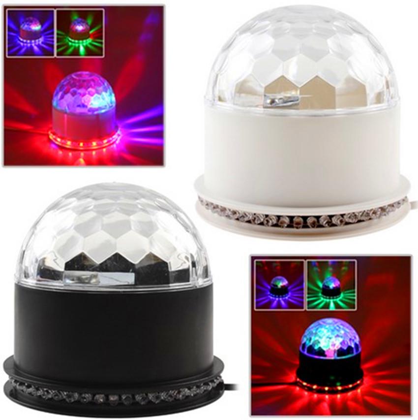 LED Crystal Magic Ball Light: 2-in-1 RGB Seven-Color Rotating Laser Stage Light