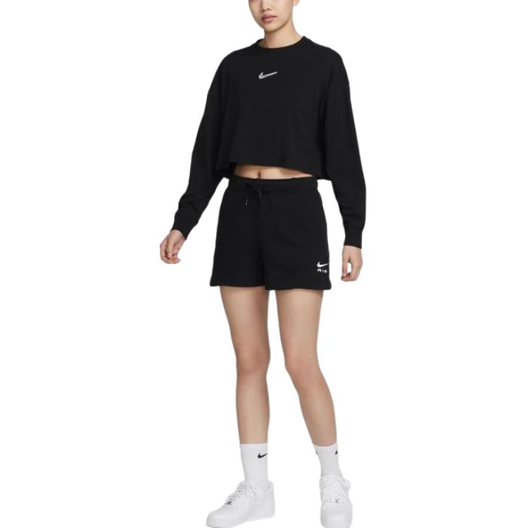 Nike Sportswear Swoosh GX Women's Graphic Long-Sleeve Sweatshirt Black DR5633-010