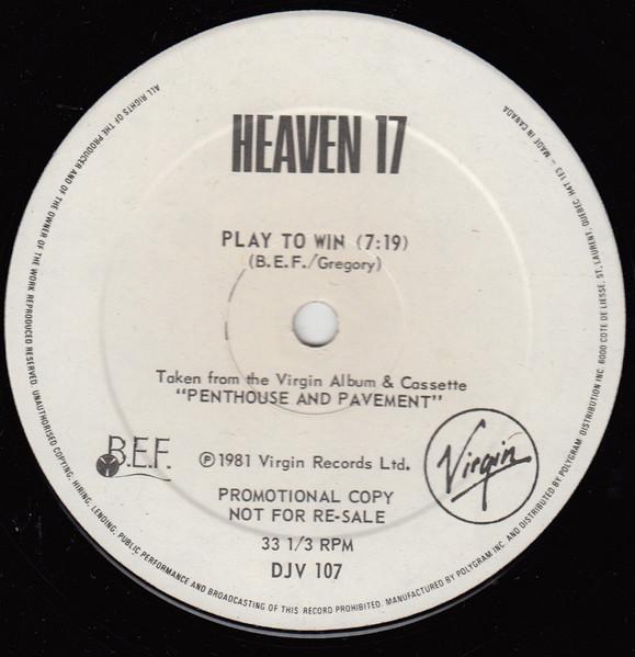

12inch Record HEAVEN 17 SIMPLE MINDS Play To Win Love Song DJV107 Virgin 1981 Canada Pop Used