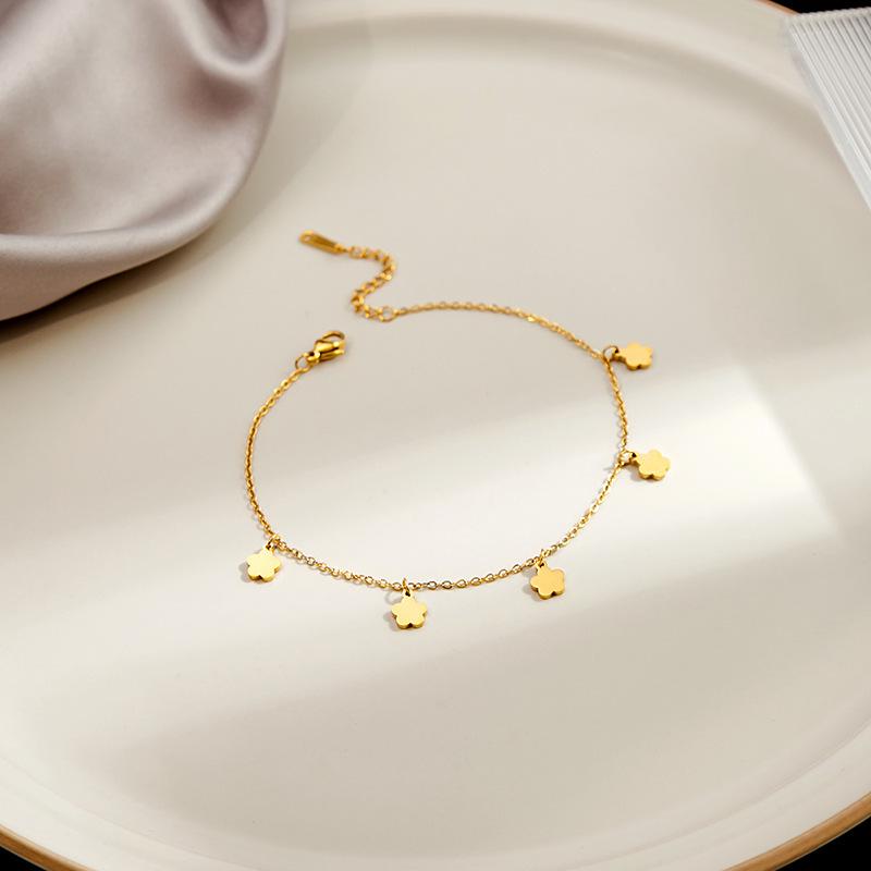 Metallic Turquoise Geometric Disc Anklet with Star and Butterfly Ornaments - Cold Temp Niche Style Accessories
