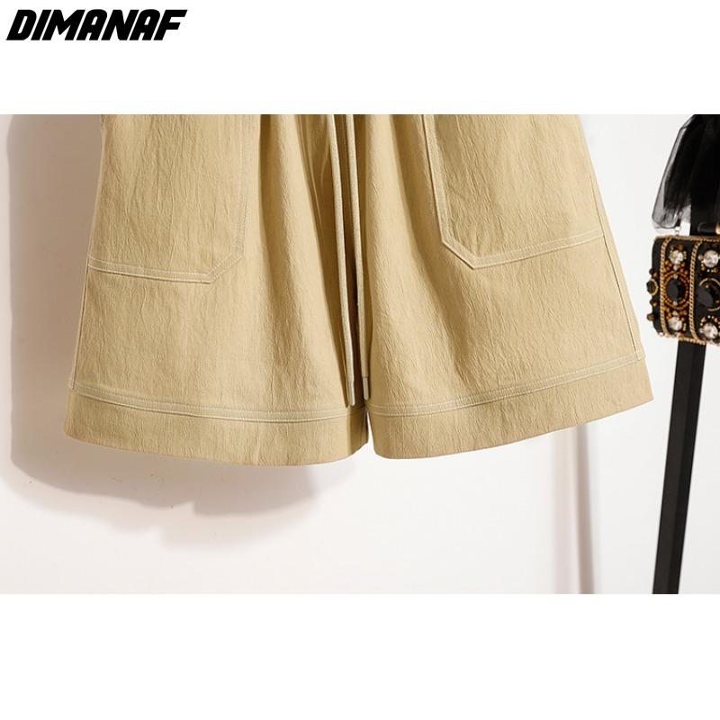 DIMANAF 2024 Plus Size Women Summer Loose Pants 5XL High Waist Shorts Elastic Wide Leg Pants Casual Basic Short Pants