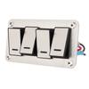 Aluminum Alloy Switch Panel 4 Gang Switches Central Control Switch Panel for Car Yacht