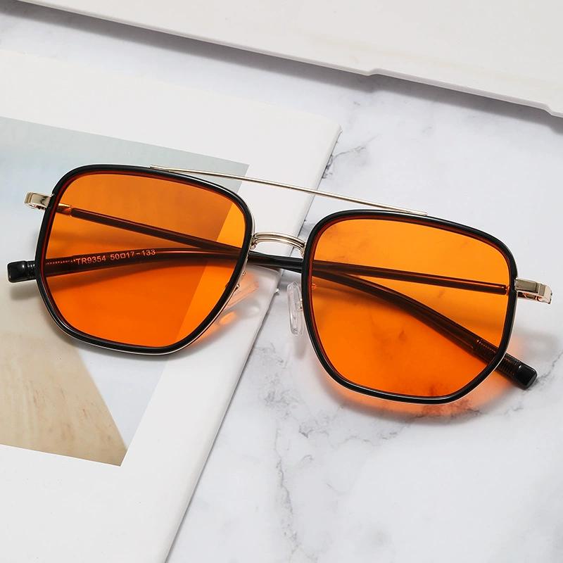 Trendy čtvercové sluneční brýle Módní Vintage Dvojitý můstek Ležérní sluneční brýle Dámské Stylové Nadrozměrné Značkový design Stínidla