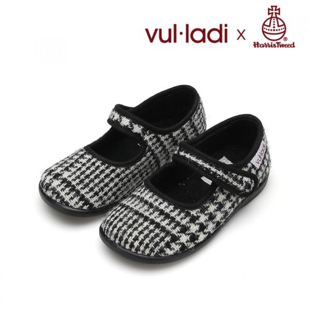 Vulladi X Harrys Tweed Mary Jane Girls Shoes Houndstooth Black And White 4131