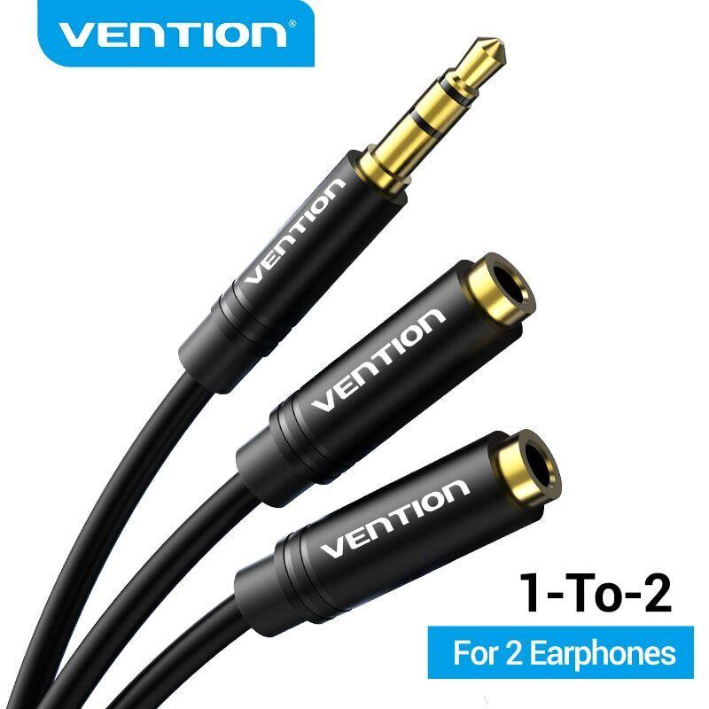 

Кабель Vention Audio Splitter Jack 3,5 с двойным разъемом «папа-мама»