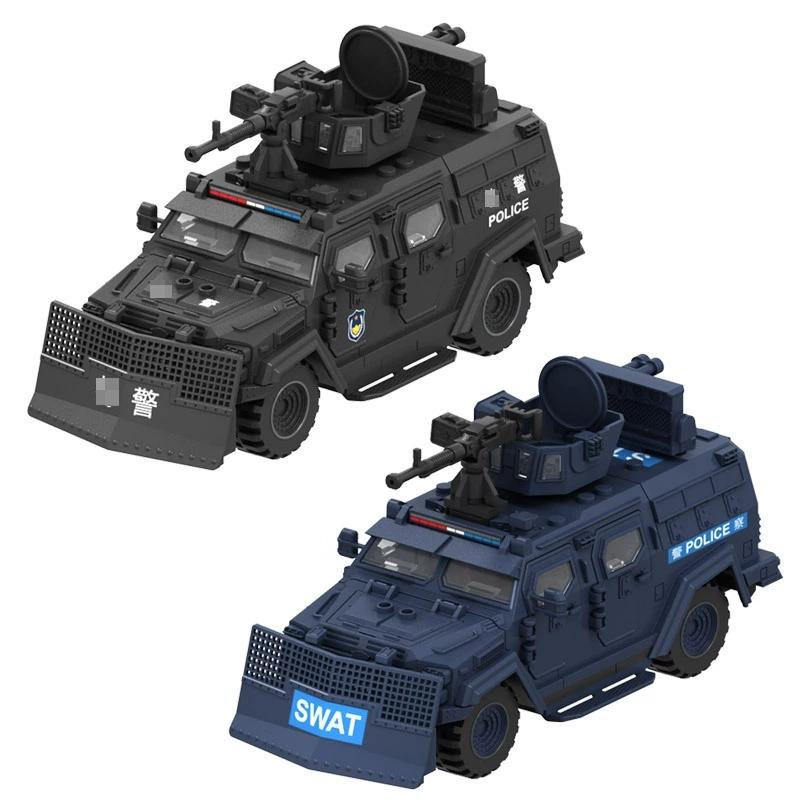 Variable 4 Forms Militarys Riot Control Saber-Toothed Armored Commando Car Off Roader Building Blocks Model Sets Bricks Kid Kits