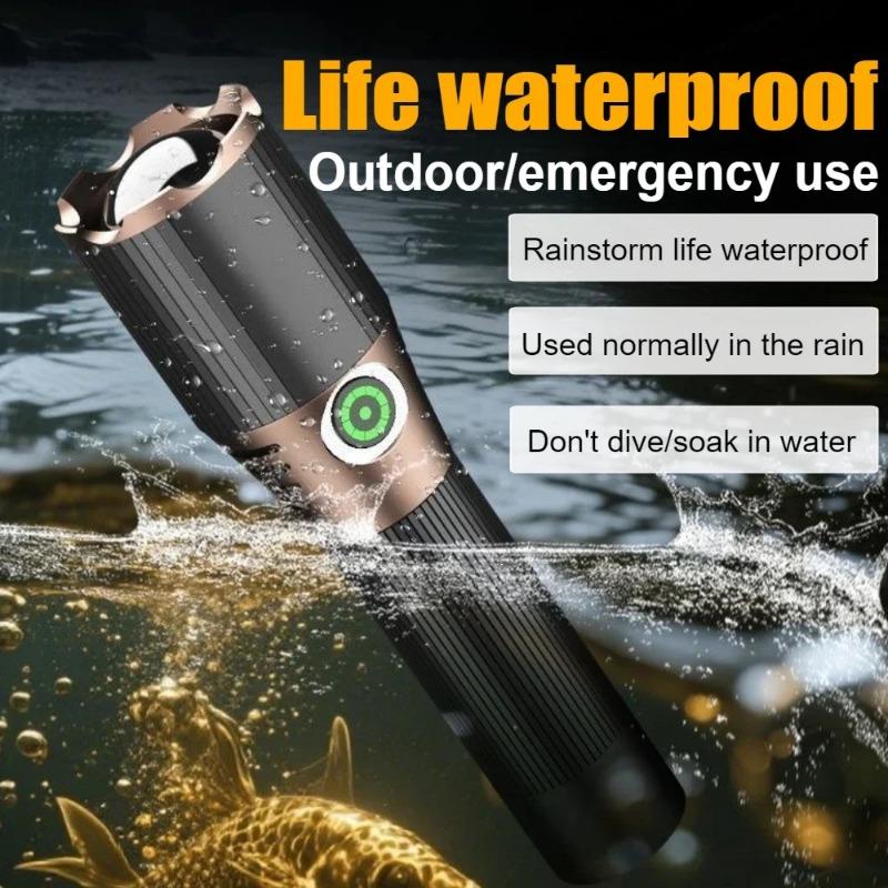 Outdoor Portable LED Flashlight, 18650 Battery, Long Battery Life, Telescopic Zoom, Multifunctional Lighting, Multiple Lighting Modes