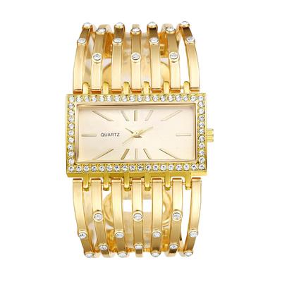 Sparkling Bangle Bracelet Diamond Analog Waterproof Square Antique Gold Watch for and Fashion Perfect Gift for and Day Women's Watch Casual,