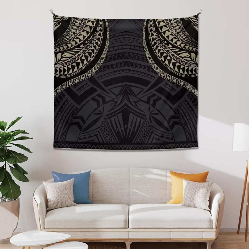 Polynesian Turtles Tapestry, Hawaiian Tribal Tattoo Hibiscus Print Wall Tapestry Tapestry Wall Hanging, Tapestry Aesthetics For