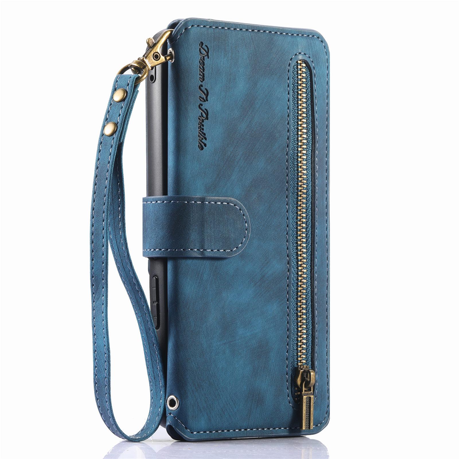 

Роскошный кожаный чехол-кошелек 3-в-1 для серии Xiaomi/Redmi.Xiaomi 13 Lite/Poco X5/Redmi Note 12/12C...с подставкой, противоударный, RFID, с несколькими слотами и молнией Xiaomi Poco F5 Pro синий