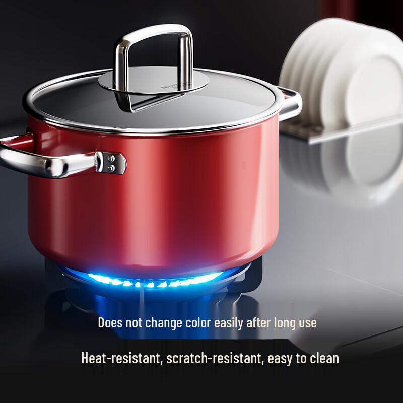 Maibale 22cm Deep Enamel Stew Pot