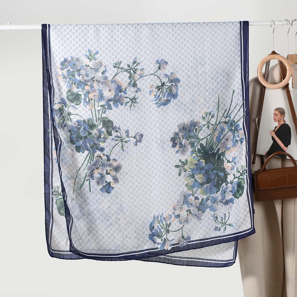 2025 New Cotton and Linen Feel Simple Color Matching Scarf Korean Version Fashion Foreign Style Travel Sunscreen Yarn