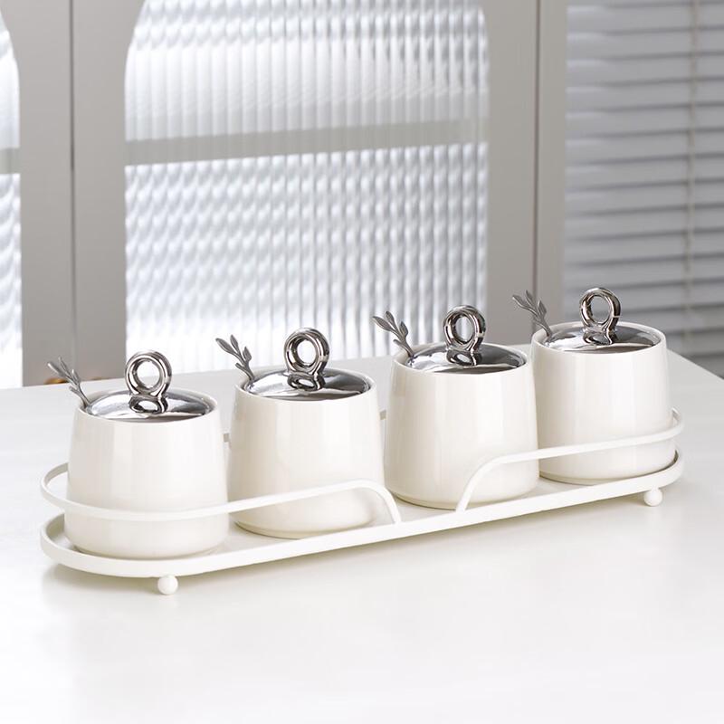 Ceramic Seasoning Jar Set with Spoons