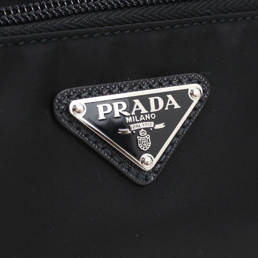 Used New PRADA Re-Nylon X Saffiano Leather Belt Bag 2VL977 2DMG V WOO F0002 Men's Black