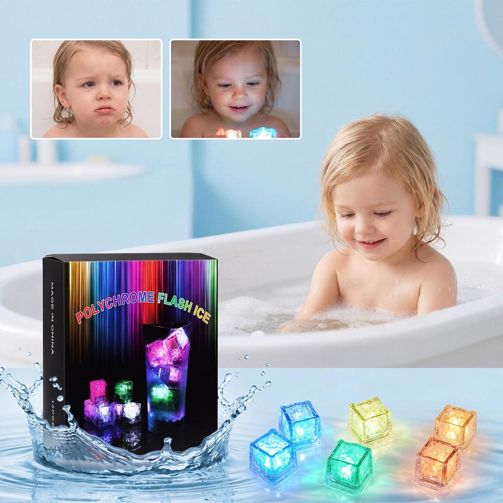 DOWMOO Luminous Ice Cube Shower Light - Fun Sensory Training Game
