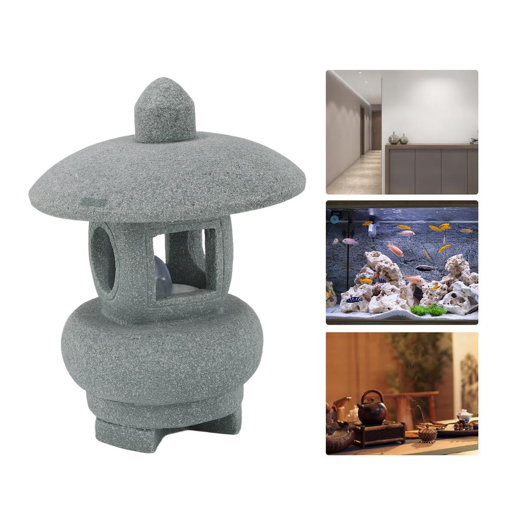 Pagoda Lantern Statue Sandstone Chinese Building Ornament Miniature Pagoda Model for Fish   Landscape