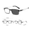 Outdoor Fashion Photochromic Sunglasses Women Anti-Blue Light Reading Glasses Vintage Square Far-Sighted Eyewear For Men+1.5+2.5