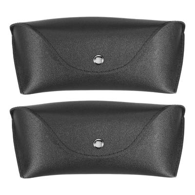 uxcell Eyeglass X PU Leather Hard Shell Portable Sunglasses Case for Men and Black 2-Pack Cases, 7.1" 3" Anti-Scratch Protector, Women,