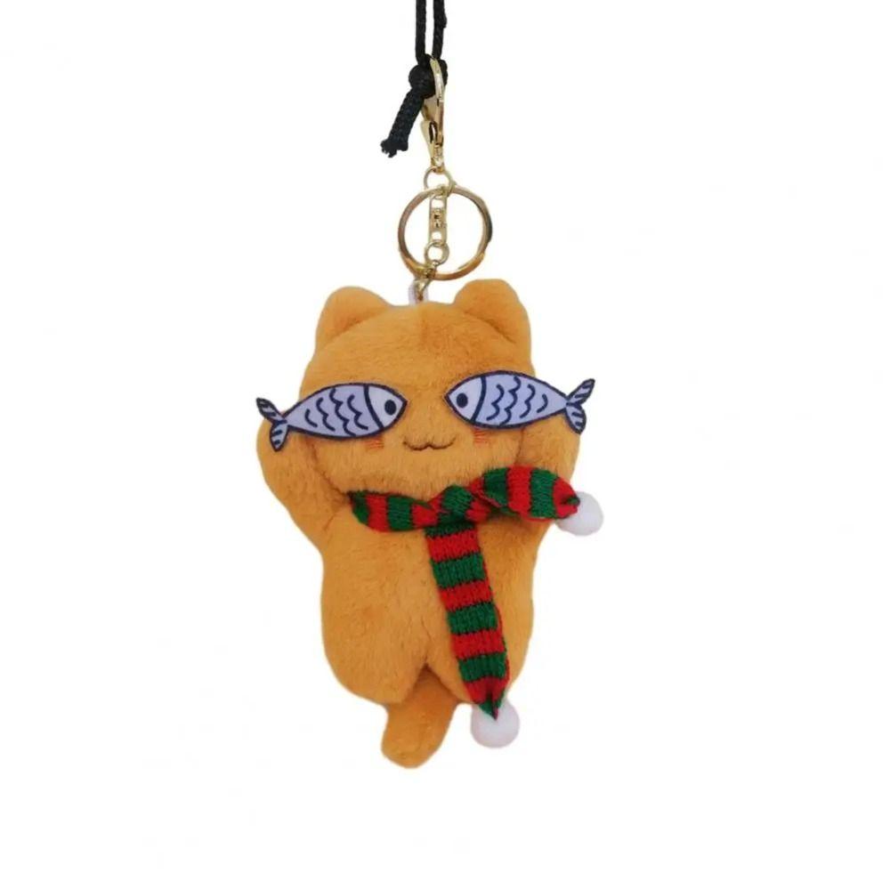 With Fish Eyes Finely Sewn Cat Keychain Cat Cat Plush Keychain  Kids Gift