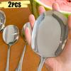 2/1Pcs Large Stainless Steel Spoon Long Handle Soup Spoons Round Scoops For Dinner Dessert Hot Pot Colander Kitchen Tableware