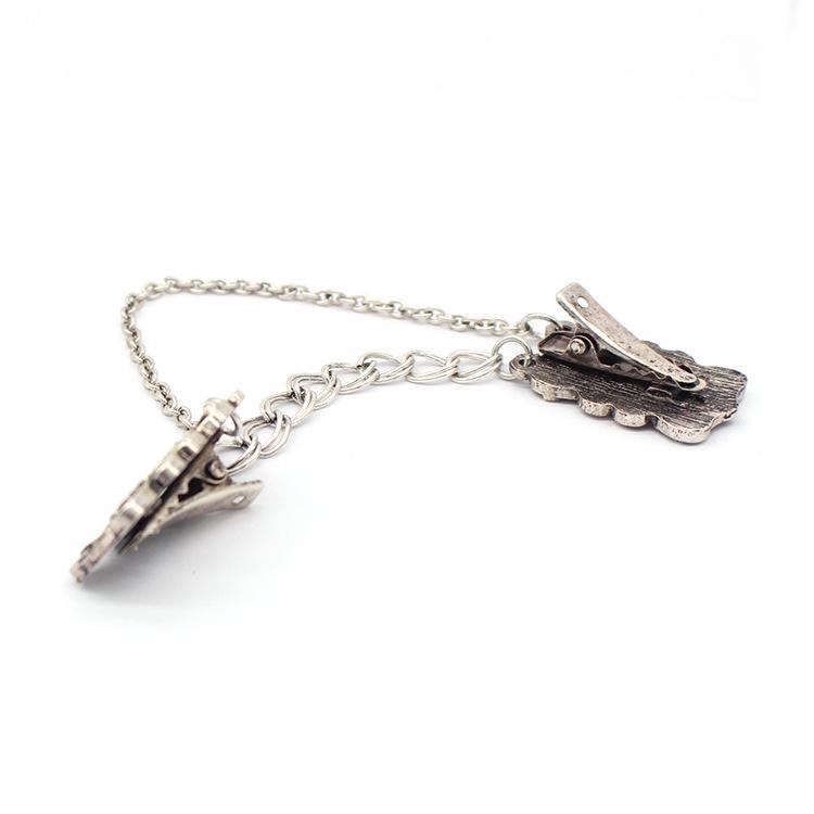 Antique Silver Brooch Collar & Scarf Clip for Men & Women