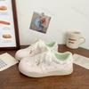 Women's Fashion Casual Sports Shoes Spring New Versatile Flat Shoes Lace Flower Heightening White Sneakers Female Walking Shoes