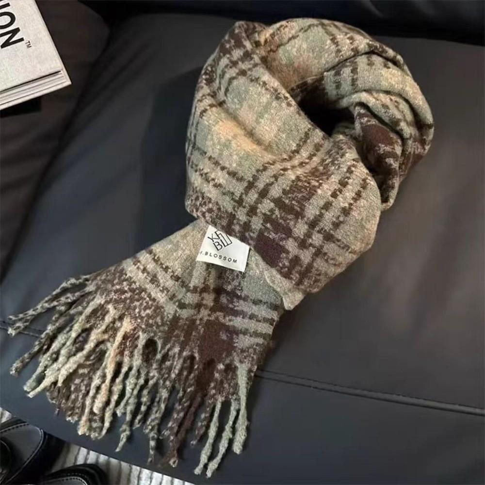 Soft Winter Scarf Thickened Neck Warmer Casual Shawl Wrap for Women