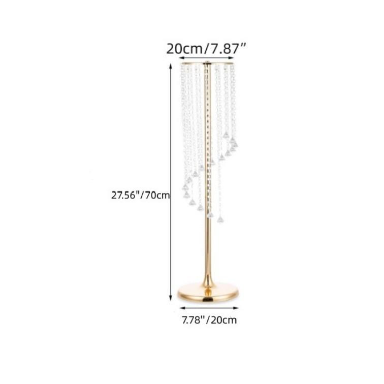 S-Shaped Crystal Acrylic Bead Curtain with Rotating Aisle Marker for Weddings