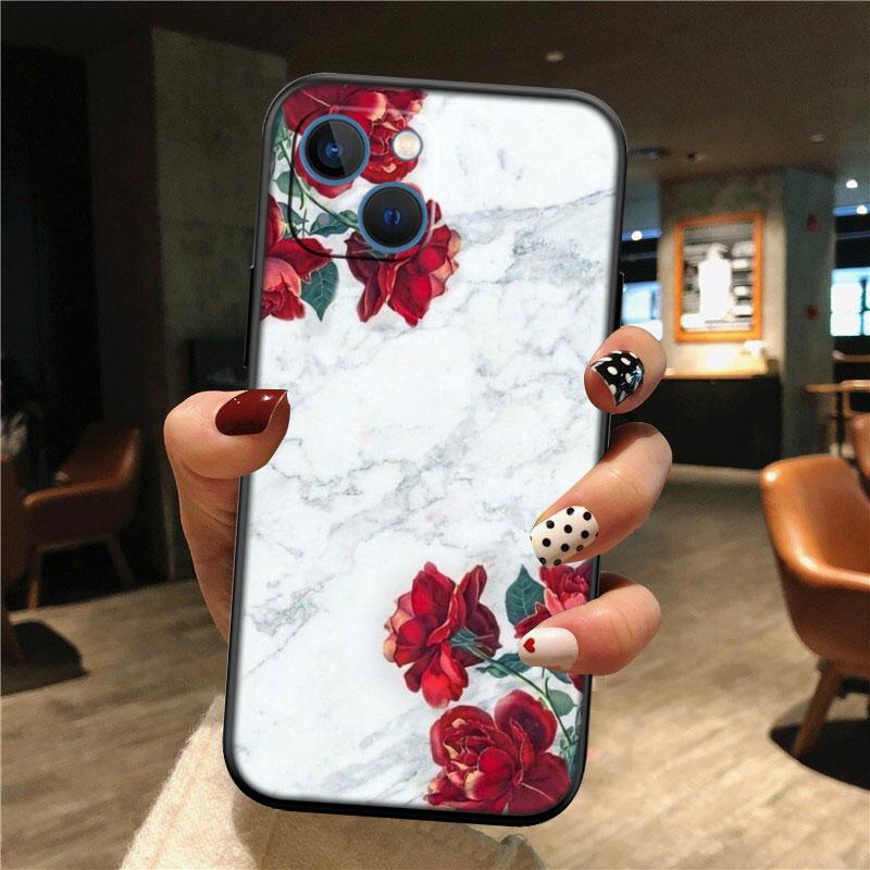 

Red Rose Marble Shell Phone Case for OPPO A40 A60 A80 A15 A16 A16K A12 A17 A17K A54 A54S A53 A53S A55 A56 A57 A98 F23 OPPO A15