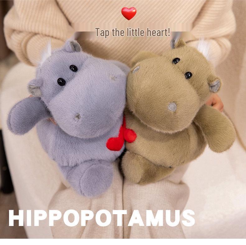 Creative Long Plush Heart Hippo Toy with Big Belly