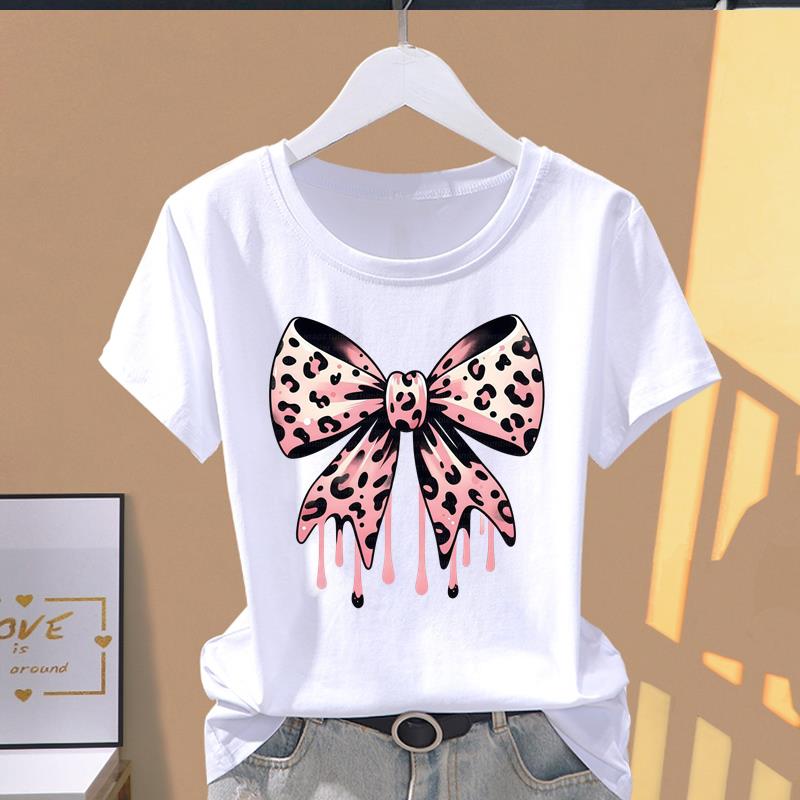 (Asian Size) Graphic Female Top Women's Clothing T O-neck Tee love heart trend Fashion Print Casual Short Sleeve T-shirts