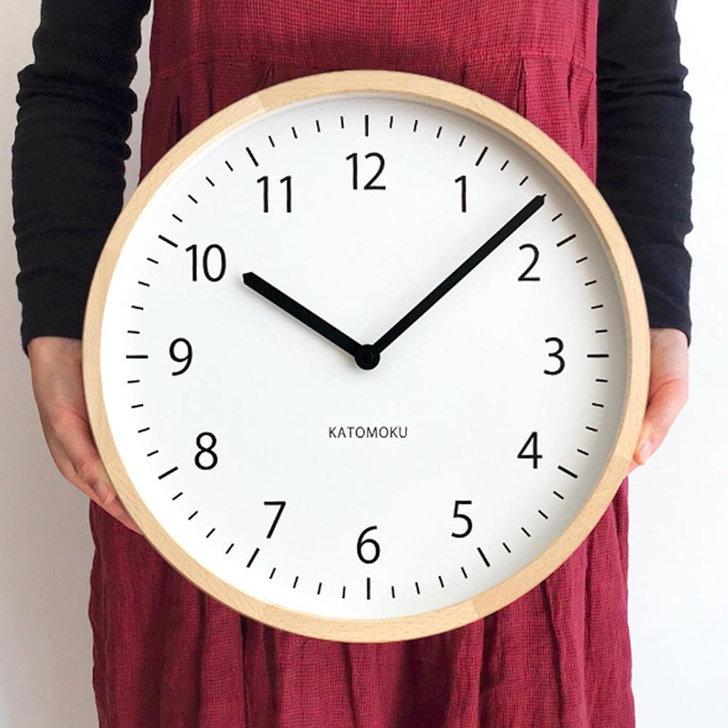 KATOMOKU Muku Clock 4 LL Natural Wall Clock Sweep Movement km-138NARCS 382mm (SKP Radio-Controlled Clock)