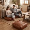 PU-Leder Sofa Hockerbezug Wasserdichter Sitzkissenbezug Bodenkissen Aufbewahrungstasche Sofa